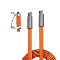 Câble de charge USB-C vers USB-C pliable 240W PD avec support, pour un transport quotidien et une utilisation compacte sur bureau