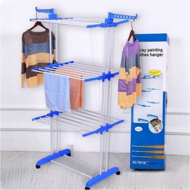 Hanger Sukhane Ka Stand 3-layer Stainless Steel Foldable Stand