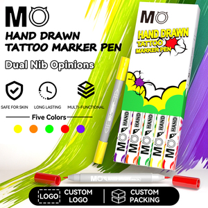 ปากกามาร์คเกอร์อเนกประสงค์ MO <span class=keywords><strong>แบบ</strong></span>เขียนมือ หัวปากกาหนา-ละเอียด สำหรับแต่งหน้าถาวร กันน้ำ สำหรับ<span class=keywords><strong>สัก</strong></span>ผิว - Product Image 1