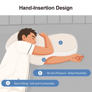 Almohada Redonda de Espuma Viscoelástica para Parejas con Soporte para el Cuello, Diseño Sólido, Antibacteriana, Reposabrazos Ajustable para Dormir de Lado o Boca Arriba - Product Image 4