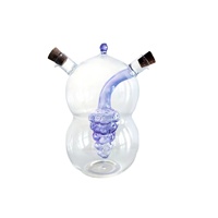 Vente en gros Jingyi Bouteille à sauce en verre transparente et violette, forme de raisin, 2 en 1, avec bouchon en liège, design classique