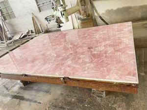 Mesa de Comedor de Piedra de Cristal Rosa con Retroiluminación en Todo el Diseño, con Patas y Tablero de Piedra de Cristal Rosa - Product Image 3