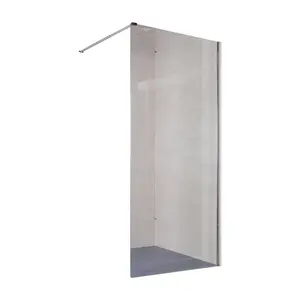 French Elegent Bathroom Shower Glass 8MM Painting Tempered Glass Easy Clean Portable Shower Screen