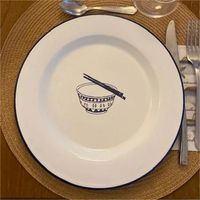 Assiette en émail métallique épaissie, écologique, sûre pour les enfants, avec logo personnalisé, pour dîner, soupe et fruits, vente en gros à prix compétitif, directement de l'usine chinoise, idéale pour cadeau