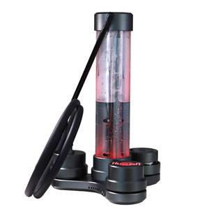 Nuevo estilo de lujo de vidrio de aluminio Led luz colorida 3 boquillas de humo carbón Shisha Hookah Set - Product Image 3