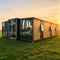 Maison conteneur modulaire pliable Shinestone multi-usage à double aile extensible avec cloisonnement personnalisé
