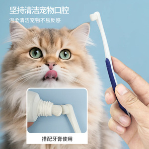 Pet Soft Bristle <b>Toothbrush</b> Small <b>Head</b> Blue For Cats And Dogs Oral Care - Product Image 4