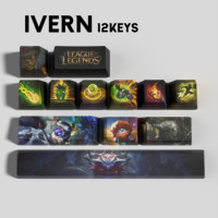 Teclas LOL PBT Kawaii, Teclas Decorativas Adorables para Escritorio, Regalo, Teclas de Azir, EKKO, Ivern, Briar, Tristana, Jax