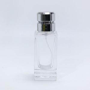 High Quality 50ml Clear Glass Perfume Bottles Empty Transparent Glass Parfum Bottle <b>Silver</b> Lid Screen Printing Eco-friendly - Product Image 5