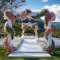 Chemin de table de banquet de luxe vert sauge royal en mousse, roses et hortensias, 200x40cm, fournitures de décoration de mariage, fleurs de sol pour mariage