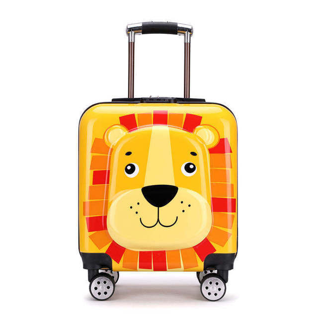 Adorable ABS 18 Inch Cartoon Animal Luggage With Spinner Wheels and Combination Lock Carry on Suitcase for Kids Travel Holidays