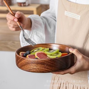 Wooden Round <b>Tray</b> Solid Color For Serving <b>Tea</b> Or Food Nordic Style - Product Image 5