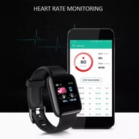Reloj Inteligente Deportivo 116 Plus D13 en Oferta, Monitor de Ritmo Cardíaco, Pulsera Inteligente para Hombre y Mujer, Compatible con Android