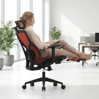 Chaise de bureau ergonomique pivotante en maille confortable et abordable, chaise de conférence exécutive inclinable rembourrée pour le travail