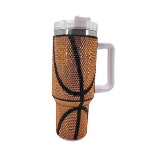 Eco Friendly 40oz squadre sportive basket calcio Tumblers coppa bandiera 40oz Softball Bling strass tazza <span class=keywords><strong>Tumbler</strong></span>