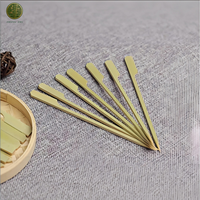 Brochettes plates en bambou lisses et sans éclats, personnalisables, pour grillades Teppo