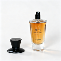 Flacon de parfum vide en verre de luxe 100 ml avec logo personnalisé, dégradé noir, flacon à sertir avec boîte