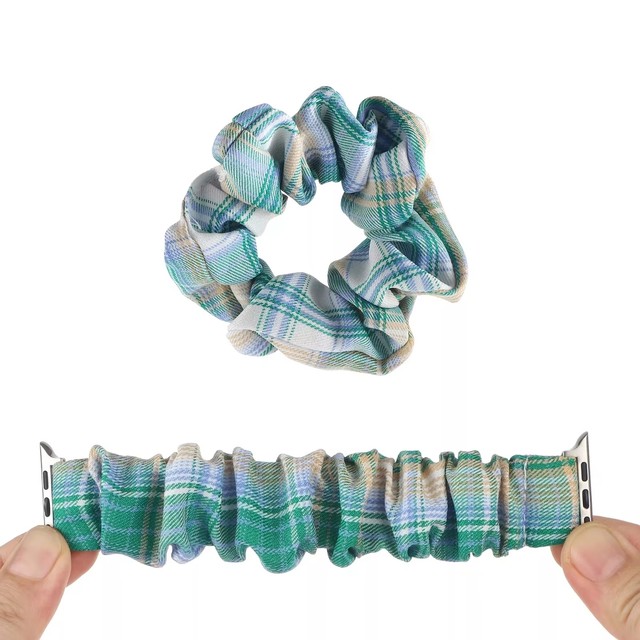 Fashion Woman Fabric Elastic Loop Scrunchie Watch Band/Strap for Apple Watch/iWatch Series 7 6 5 4 3 2 1 38/40/41mm 42/44/45mm
