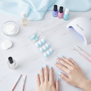 16 pièces de pointes d'ongles dégradées # 3 Ongles artificiels professionnels à presser, application facile, design K-Beauty, fournitures de manucure et nail art, Corée du Sud - Product Image 3