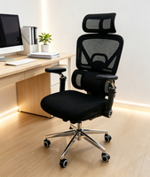 Chaise de bureau ergonomique moderne et confortable à dossier haut en maille, pivotante et réglable, idéale pour salle de réunion, bureau de direction ou de travail, directement de l'usine.