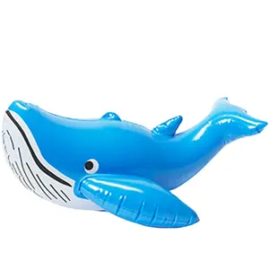 factory customized vinyl inflatable sea animal plastic big inflatable blue whale water toys party decoration
