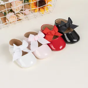 Cute Bowknot Newborn Girls Rubber Sole Princess Party Baby Dress Shoes For Babies Baby Shoes