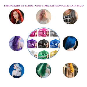 Nouveauté, vente en gros OEM, marque privée, 9 couleurs, cire capillaire instantanée, crème coiffante <span class=keywords><strong>temporaire</strong></span>, 4,23 oz, cire colorante lavable pour <span class=keywords><strong>cheveux</strong></span> - Product Image 1