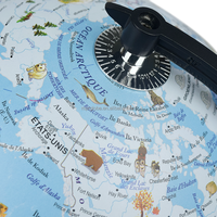 Globe terrestre politique de 20 cm (8 pouces) avec carte de France et motifs de dessins animés LED