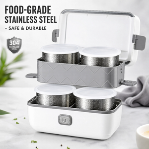 Lonchera Eléctrica Multifuncional de Acero Inoxidable, Calentador de Alimentos de 200W para Adultos, Uso Doméstico y Comercial, Portátil y Desmontable - Product Image 6