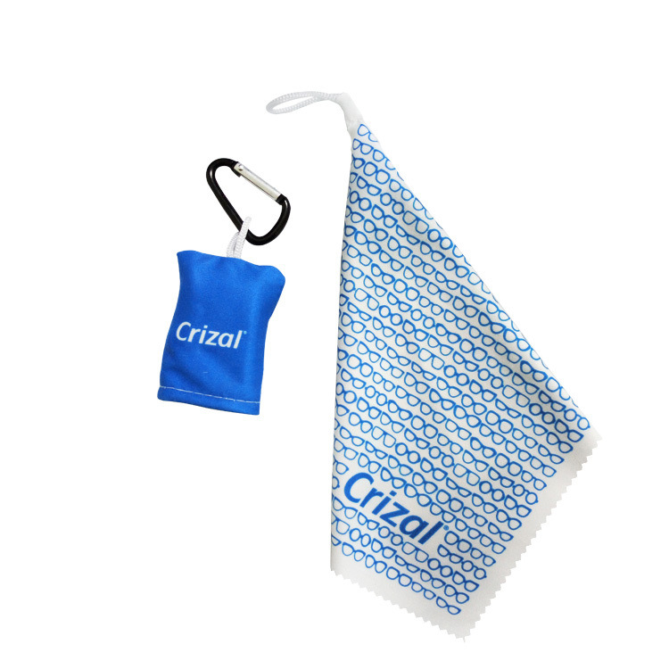 OEM Custom Sunglasses Glasses Lenses Microfibre Cloth Camera Self Carry Lens Micro Fiber Hook Lens Pouch Keychain With Carabiner