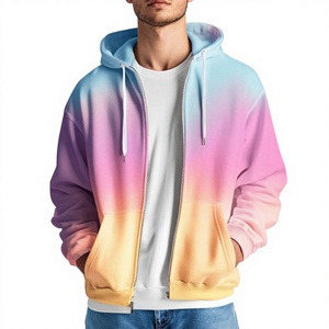 Conjunto de Sudadera con Capucha Personalizada de Otoño, Tejida, con Logotipo Frontal, Cierre de Cremallera, Manga Larga, Holgada, 100% Algodón para Mujer - Product Image 3