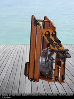 Simulateur de Rameur Commercial Pliable et Réglable Résistant à l'Eau avec Cadre en Chêne pour Usage Domestique et Affichage LED, Capacité 150 kg