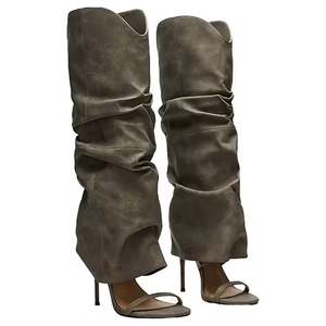 Giày cao gót mũi tròn kiểu dáng thanh lịch màu xanh lá cây có logo tùy chỉnh dành cho nữ - Product Image 1