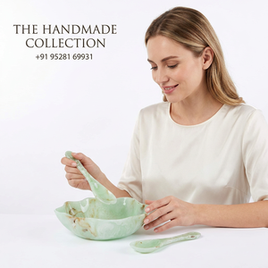 Handmade Collection Resin Bowl Set Celadon <b>Green</b> Marble Design Eco-Friendly Stackable Dishwasher Safe for <b>Food</b> Serving Gifting - Product Image 1