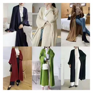Cardigã de malha para mulheres, blusa longa de inverno com top de malha, casaco longo maxi solto, novidade estilo 2024, novidade em estilo