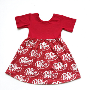 Vestido de Niña con Estampado de Seda de Leche, Vestido con Volantes de Manga Corta y Sin Mangas, Vestido Infantil para Fiestas - Product Image 1