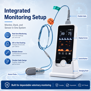 <span class=keywords><strong>Appareil</strong></span> de surveillance vétérinaire professionnel avec station d'accueil, écran haute résolution, câble de sonde pour <span class=keywords><strong>l</strong></span>'<span class=keywords><strong>oxygène</strong></span> et <span class=keywords><strong>le</strong></span> pouls des animaux de compagnie - Product Image 6