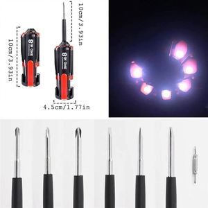 Promotional 8-in-1 Multi-Functional Screwdriver <b>Set</b> with LED Light Outdoor Tool Mini Custom Logo - Product Image 3