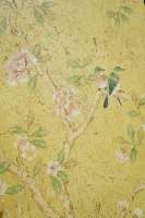 Papier peint chinoiserie de luxe personnalisé de style chinois, motif floral jaune et oiseaux, pivoine et moineau, papier peint botanique pour chambre à coucher et hôtel