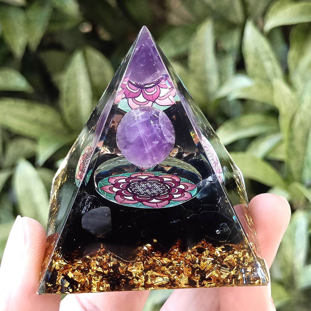 Amethyst sphere lotus obsidian