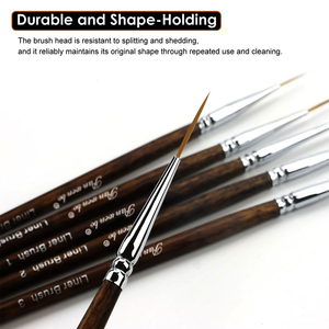 Panwenbo – Lot de 6 pinceaux de traçage et de délimitation <span class=keywords><strong>extra</strong></span> longs à pointe fine en nylon pour aquarelle et acrylique - Product Image 5
