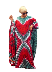 Vestido Kaftán de Rayón Teñido a Mano al por Mayor con Cuello Asimétrico, Diseño Largo hasta el Suelo, Detalles de Encaje, Moda Otoñal - Product Image 2