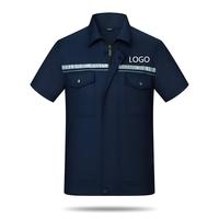 Combinaison de travail unisexe d'usine à manches courtes, en tissu durable et imperméable, avec fermeture éclair, pour homme, uniforme de travail d'été
