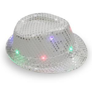 <span class=keywords><strong>Chapeau</strong></span> Fedora Lumineux LED Personnalisé N825 avec Impression de Paillettes de Haute Qualité pour Scène et Squash - Product Image 3