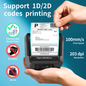Mini <span class=keywords><strong>imprimante</strong></span> thermique GT-8001 sans fil pour reçus et étiquettes 80 mm, <span class=keywords><strong>imprimante</strong></span> portable pour codes-barres et reçus - Product Image 3