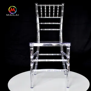 Wedding Tiffany Chair Luxury Mesh Cross Back Chair Event Acrylic Crystal Stacking Clear Resin Chiavari Chair