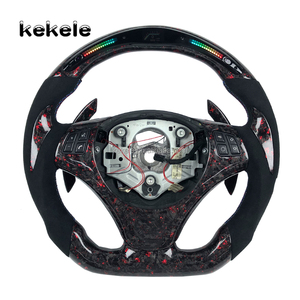 Volante LED RPM de Fibra de Carbono Forjado con Levas de Cambio para <span class=keywords><strong>BMW</strong></span> E90 E91 <span class=keywords><strong>E92</strong></span> X3 M3 318i 320i 330i 335i <span class=keywords><strong>330d</strong></span> Coupé - Product Image 1