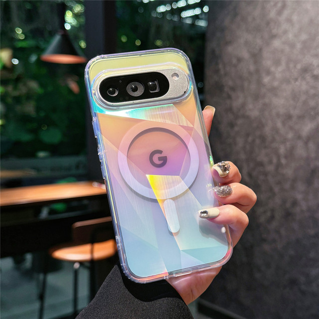 For Google 11 Pro phone case 9A matte laser engraved Google 10 Pro XL magnetic suction case vibrant chameleon color change skin