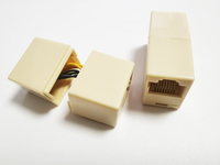 Konektor RJ45 Ethernet Straight Coupler F/F Ekstensi 2 Arah Ekstensi LAN Kabel Jaringan Joiner, Konektor
