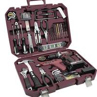Kit d'outils multifonctionnel pour la maison, perceuse sans fil 21V avec pistolet à colle chaude, niveau à bulle, boîte à outils de réparation portable